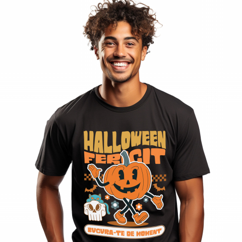 HALLOWEEN - Tricou Femei, Barbati, Copii, Fata, Baiat, Unisex Personalizat Dovleac de Halloween Vesel | Halloween Fericit și Distracție pentru Toată Familia