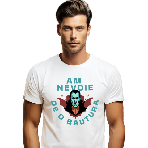 Halloween - Tricou Femei, Barbati, Copii, Fata, Baiat, Unisex Personalizat Dracula cu Colți și Pelerină | Băutură Halloween