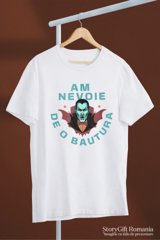 Tricou Femei, Barbati, Copii, Fata, Baiat, Unisex Personalizat Dracula cu Colți și Pelerină | Băutură Halloween [2]