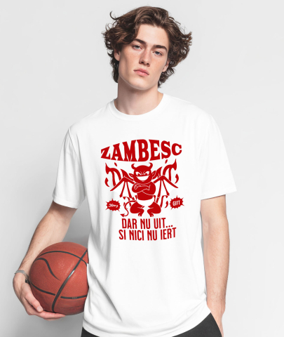 Tricou Femei, Barbati, Copii, Fata, Baiat, Unisex Personalizat Drăcușor Diavol Zâmbitor cu Text „Zâmbesc Dar Nu Uit” - Cadou Personalizat Halloween pentru Familie și Prieteni [1]