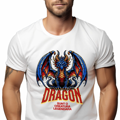 BASME - Tricou Femei, Barbati, Copii, Fata, Baiat, Unisex Personalizat Costum Dragon Albastru Legendă - Creatură Din Jocuri Animate