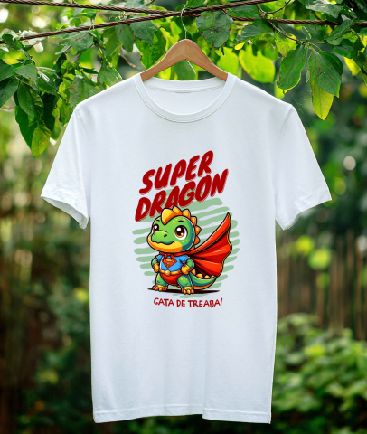 Tricou Femei, Barbati, Copii, Fata, Baiat, Unisex Personalizat Dragon Super Erou cu Pelerină Roșie - Cadouri Personalizate pentru Copii și Familie [2]