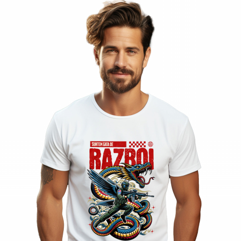 BASME - Tricou Femei, Barbati, Copii, Fata, Baiat, Unisex Personalizat Costum Dragon Stil Șarpe – Războinic Chinez Cu Armă pentru Familie, Copii și Tati