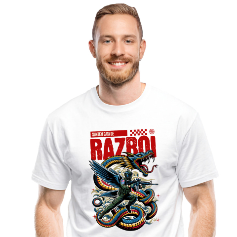 Basme Si Legende - Tricou Femei, Barbati, Copii, Fata, Baiat, Unisex Personalizat Costum Dragon Stil Șarpe – Războinic Chinez Cu Armă pentru Familie, Copii și Tati