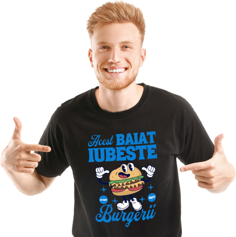 Tricou Femei, Barbati, Copii, Fata, Baiat, Unisex Personalizat Burger personalizat cu mesaj haios pentru familie și prieteni – Cadou original pentru iubitorii de fast food