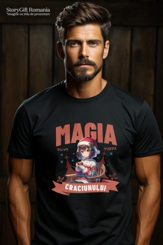 Tricou Femei, Barbati, Copii, Fata, Baiat, Unisex Personalizat Fată Stil Anime cu Căciulă și Pulover de Crăciun – Cadouri Personalizate pentru Magia Crăciunului [1]