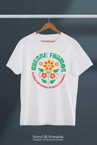 Tricou Femei, Barbati, Copii, Fata, Baiat, Unisex Personalizat Floare Colorată Crește Frumos | Flori Înflorite în Zilele Însorite | Cadou Personalizat [2]