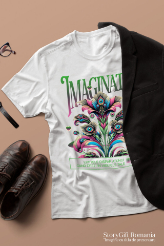 Tricou Femei, Barbati, Copii, Fata, Baiat, Unisex Personalizat Flori Colorate cu Mesaj de Motivație | Crezi în Visele Tale - Cadou Personalizat [2]