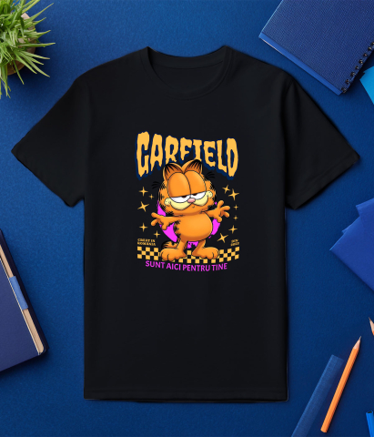 Tricou Barbati cu Garfield Poveste Electrizanta Disney  100% Bumbac, Negru, L [2]