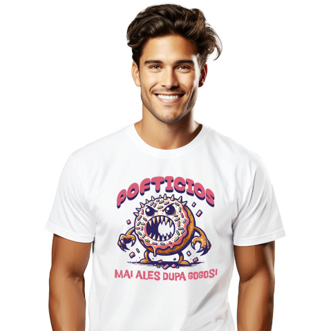 Mancare - Tricou Femei, Barbati, Copii, Fata, Baiat, Unisex Personalizat Gogoși personalizate cu text haios | Cadouri amuzante pentru iubitorii de dulciuri