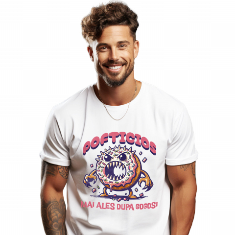 MANCARE - Tricou Femei, Barbati, Copii, Fata, Baiat, Unisex Personalizat Gogoși personalizate cu text haios | Cadouri amuzante pentru iubitorii de dulciuri