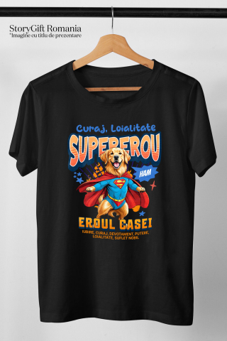 Tricou Femei, Barbati, Copii, Fata, Baiat, Unisex Personalizat Golden Retriever în Costum de Superman – Cadouri Personalizate pentru Familie și Copii [2]