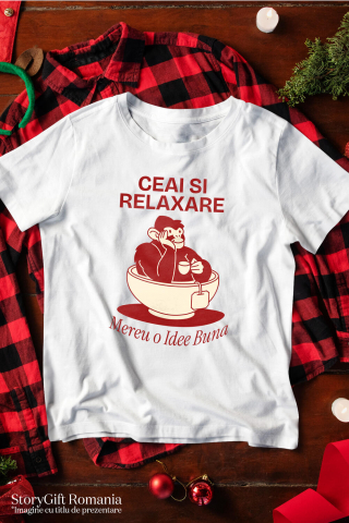Tricou Femei, Barbati, Copii, Fata, Baiat, Unisex Personalizat „Gorila în Cană de Ceai – Relaxare și Distracție cu Plic de Ceai” [2]