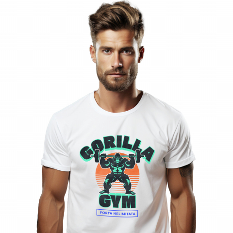 SPORT - Tricou Femei, Barbati, Copii, Fata, Baiat, Unisex Personalizat Gorila Sportivă – Ridicări Gantere și Forță Nelimitată pentru Antrenamente Fitness