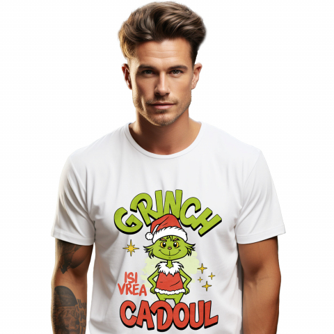 CRACIUN - Tricou Femei, Barbati, Copii, Fata, Baiat, Unisex Personalizat Grinch În Costum Moș Crăciun - Cadouri Haioase pentru Crăciun
