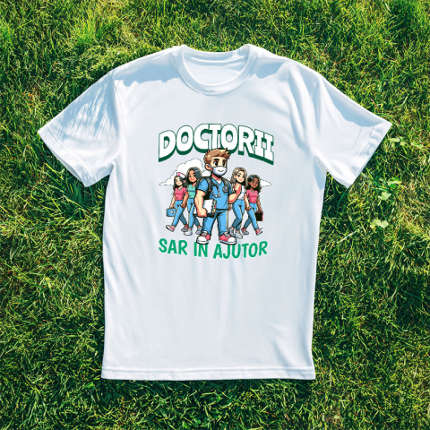 Tricou Femei, Barbati, Copii, Fata, Baiat, Unisex Personalizat Grup de Doctori Tineri – Pasiune pentru Medicină și Sănătate [2]