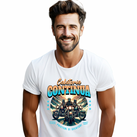 Tricou Femei, Barbati, Copii, Fata, Baiat, Unisex Personalizat Grup de Prieteni Motocicliști – Aventura și Călătorie pe Munți