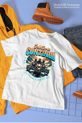 Tricou Femei, Barbati, Copii, Fata, Baiat, Unisex Personalizat Grup de Prieteni Motocicliști – Aventura și Călătorie pe Munți [2]