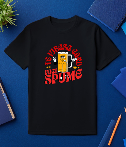 Tricou Femei, Barbati, Copii, Fata, Baiat, Unisex Personalizat Halba de Bere Veselă cu Limba Scoasă – Cadou Amuzant pentru Petreceri și Distracție [2]