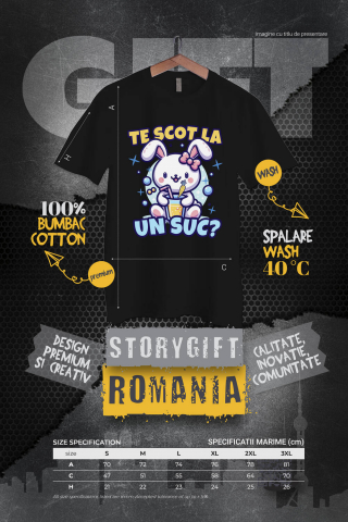 Tricou Femei, Barbati, Copii, Fata, Baiat, Unisex Personalizat "Iepure Alb cu Fundă Roz și Suc de Fructe - Cadou Amuzant pentru Copii și Prieteni" [3]