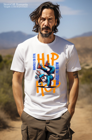 Tricou Femei, Barbati, Copii, Fata, Baiat, Unisex Personalizat „Iepure Dans Breakdance Stil Stradal pentru Copii – Cadou Creativ Hip Hop pentru Copii și Prieteni” [1]