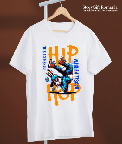 Tricou Femei, Barbati, Copii, Fata, Baiat, Unisex Personalizat „Iepure Dans Breakdance Stil Stradal pentru Copii – Cadou Creativ Hip Hop pentru Copii și Prieteni” [2]