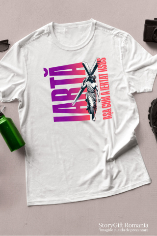 Tricou Femei, Barbati, Copii, Fata, Baiat, Unisex Personalizat "Iisus cu Crucea - Iertare și Credință | Cadouri Personalizate pentru Sărbătorile Pascale" [2]