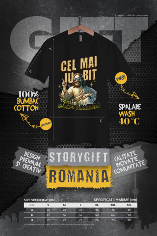 Tricou Femei, Barbati, Copii, Fata, Baiat, Unisex Personalizat "Iisus Hristos cu Ochelari de Soare - Cel Mai Iubit Dintre Pământeni | Cadou Religios Personalizat" [3]