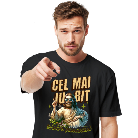 Paste - Tricou Femei, Barbati, Copii, Fata, Baiat, Unisex Personalizat "Iisus Hristos cu Ochelari de Soare - Cel Mai Iubit Dintre Pământeni | Cadou Religios Personalizat"