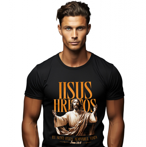PASTE - Tricou Femei, Barbati, Copii, Fata, Baiat, Unisex Personalizat "Iisus Hristos - Statuie Religioasă cu Mesajul 'Eu Sunt Calea, Adevărul și Viața' | Cadou Spiritual"
