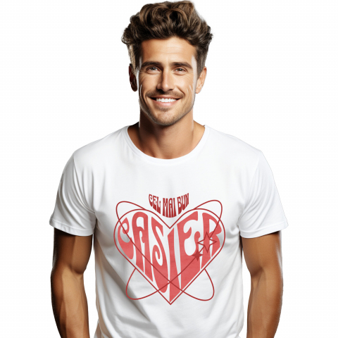 MESERII - Tricou Femei, Barbati, Copii, Fata, Baiat, Unisex Personalizat Iluzie Optică Inimă – Muncă și Pasiune în Meserie – Casier, Dragobete