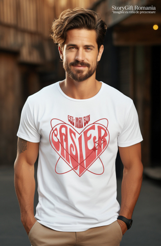 Tricou Femei, Barbati, Copii, Fata, Baiat, Unisex Personalizat Iluzie Optică Inimă – Muncă și Pasiune în Meserie – Casier, Dragobete [1]