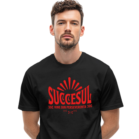 Citate - Tricou Femei, Barbati, Copii, Fata, Baiat, Unisex Personalizat Mesaj Motivațional „Succesul Vine Din Perseverență” - Cadou Personalizat