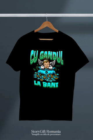 Tricou Femei, Barbati, Copii, Fata, Baiat, Unisex Personalizat Inger Copil cu Aripi și Sac de Bani – Cadou Simbolic Financiar pentru Familie, Tati, Copii, Abundență și Succes [2]