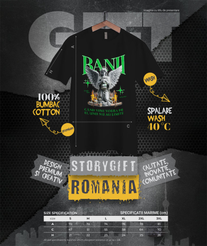 Tricou Femei, Barbati, Copii, Fata, Baiat, Unisex Personalizat Statuie cu Bancnote și Mesaj Motivațional – Cadou Personalizat Unic [3]