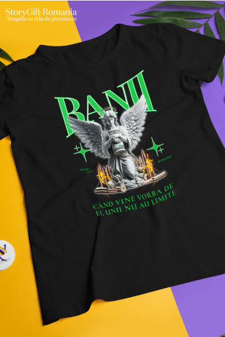 Tricou Femei, Barbati, Copii, Fata, Baiat, Unisex Personalizat Statuie cu Bancnote și Mesaj Motivațional – Cadou Personalizat Unic [2]