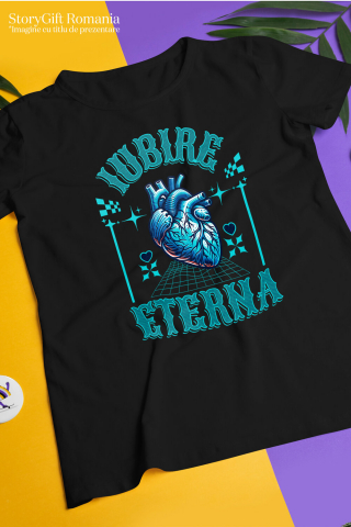 Tricou Femei, Barbati, Copii, Fata, Baiat, Unisex Personalizat Inima Anatomica cu Text „Iubire Eterna” - Cadou Personalizat de Valentine's Day [2]