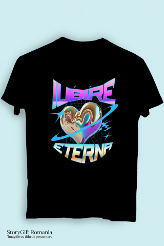 Tricou Femei, Barbati, Copii, Fata, Baiat, Unisex Personalizat „Inima Bizară Strălucitoare Metalică - Cadou Personalizat „Iubire Eterna” pentru Ziua Îndrăgostiților, Familie, Copii și Prieteni” [2]