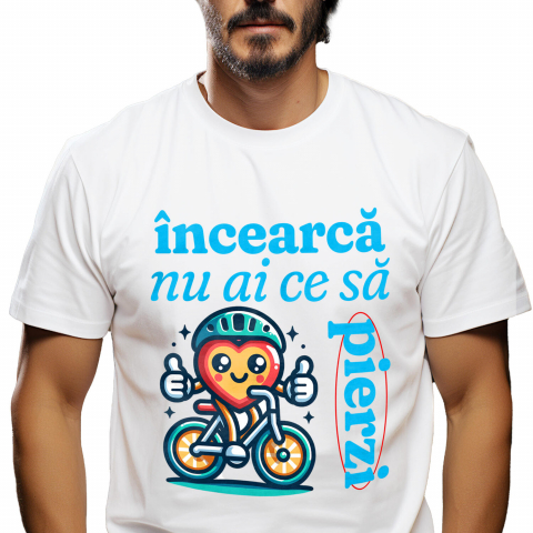 SPORT - Tricou Femei, Barbati, Copii, Fata, Baiat, Unisex Personalizat Cască Bicicletă Personalizată și Inimă Colorată – Cadou Sportiv Unic