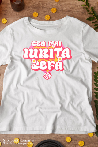 Tricou Femei, Barbati, Copii, Fata, Baiat, Unisex Personalizat Inimă Colorată cu Flori – Mesaj Haios în Română [2]