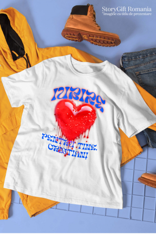 Tricou Femei, Barbati, Copii, Fata, Baiat, Unisex Personalizat Cadouri personalizate Valentine’s Day – Iubire și inima roșie strălucitoare pentru tine [2]
