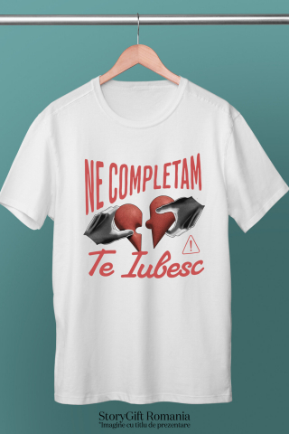 Tricou Femei, Barbati, Copii, Fata, Baiat, Unisex Personalizat Inimă Răpită Stil Puzzle „Ne Completăm, Te Iubesc” – Cadou Personalizat pentru Valentine's Day [2]