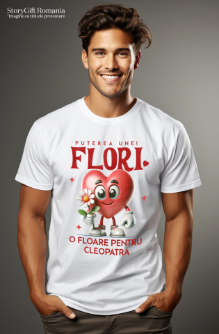 Tricou Femei, Barbati, Copii, Fata, Baiat, Unisex Personalizat „Inima Veselă cu Floare - Cadou Personalizat „Puterea unei Flori” pentru Familie, Copii și Prieteni” [1]