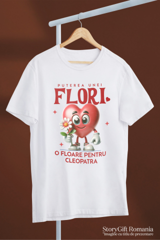 Tricou Femei, Barbati, Copii, Fata, Baiat, Unisex Personalizat „Inima Veselă cu Floare - Cadou Personalizat „Puterea unei Flori” pentru Familie, Copii și Prieteni” [2]