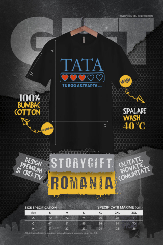 Tricou Femei, Barbati, Copii, Fata, Baiat, Unisex Personalizat Cadouri Personalizate Tata | Inimi Pline de Culoare, Iubire și Familie [3]