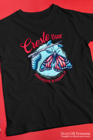 Tricou Femei, Barbati, Copii, Fata, Baiat, Unisex Personalizat Tricou Personalizat Fluture Colorat – Mesaj de Evoluție și Creștere | Cadou Inspirațional [2]