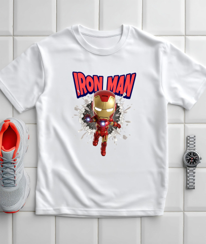 Tricou Barbati cu Iron Man - Povestea Inovației în Cadru 100% Bumbac, Alb, M [2]