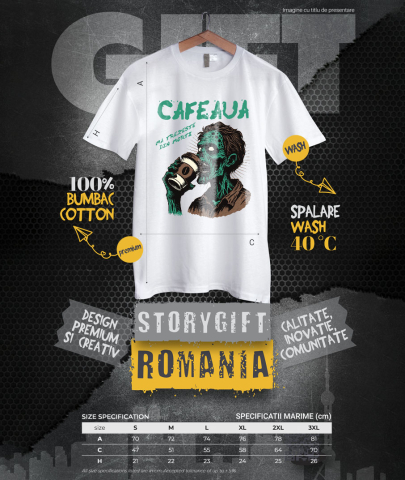 Tricou Femei, Barbati, Copii, Fata, Baiat, Unisex Personalizat Zombie Halloween - Design Înfricoșător și Amuzant cu Cafea - Cadouri Personalizate [3]