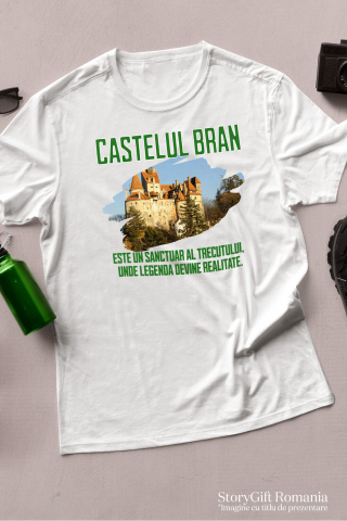 Tricou Femei, Barbati, Copii, Fata, Baiat, Unisex Personalizat "Castelul Bran – Atracție Turistică și Destinație de Călătorie în România" [2]