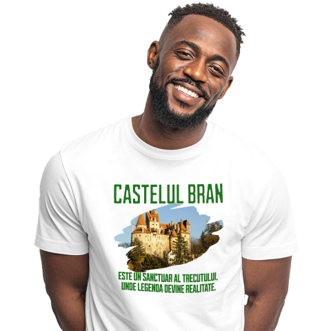 Tricou Femei, Barbati, Copii, Fata, Baiat, Unisex Personalizat "Castelul Bran – Atracție Turistică și Destinație de Călătorie în România"